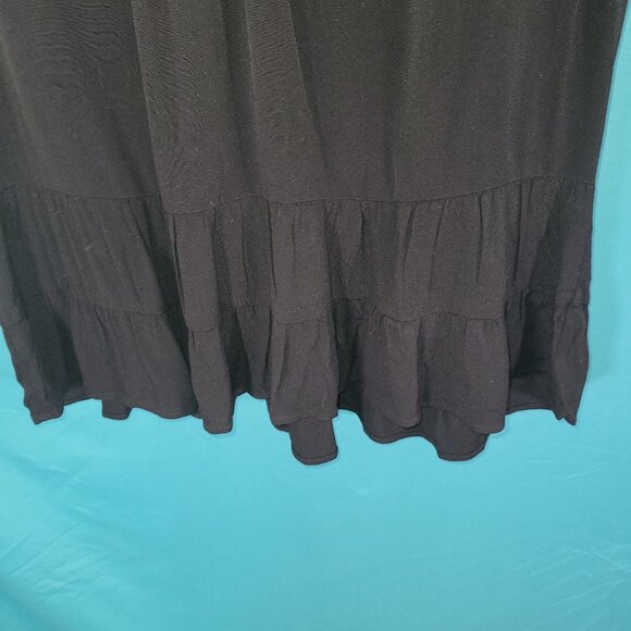 Loft Womens Black Sleeveless V-Neck Tiered Tank Top Medium - Picture 3 of 10